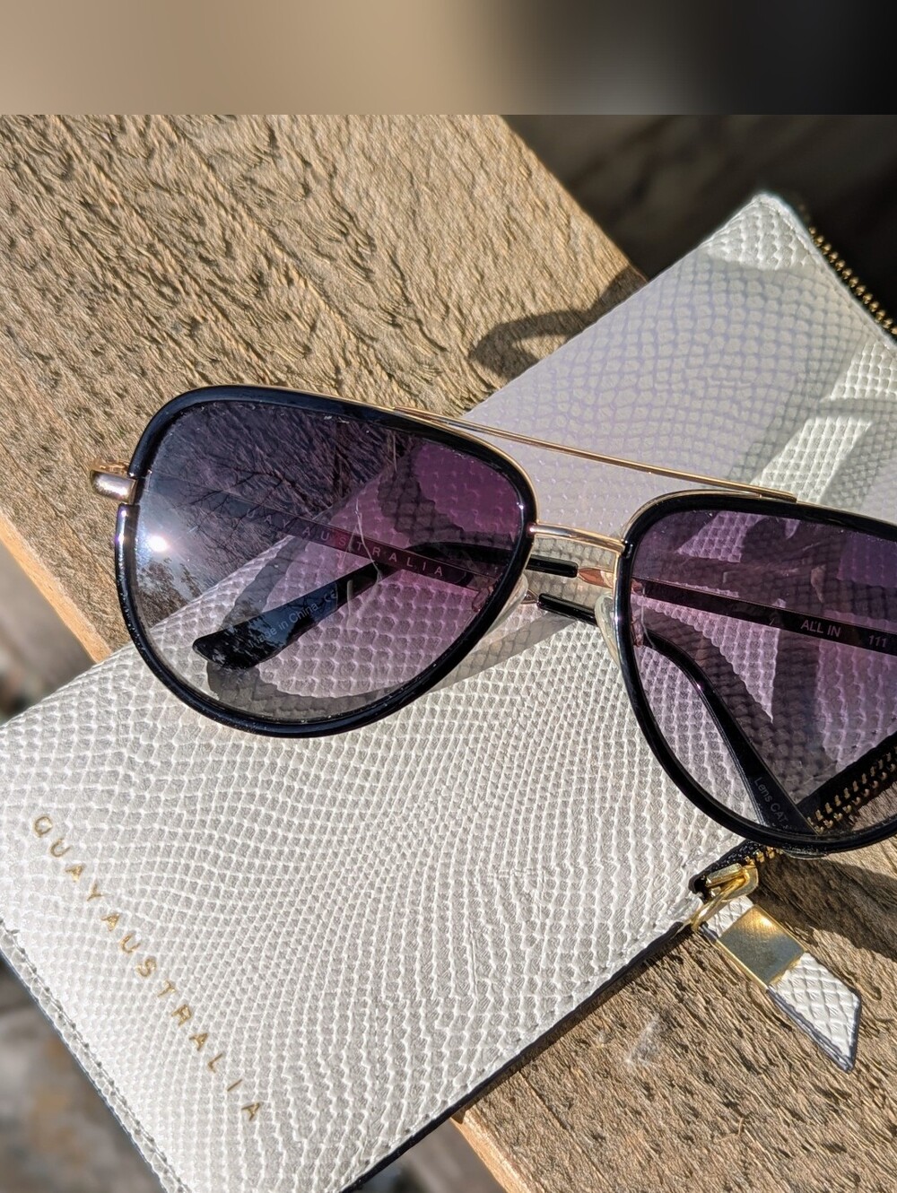 Quay Australia Black Frame Aviator Sunglasses - Picture 3 of 6